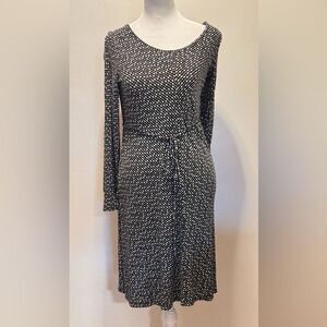 Motherhood Maternity Women Small Black White Long Sleeve Dress